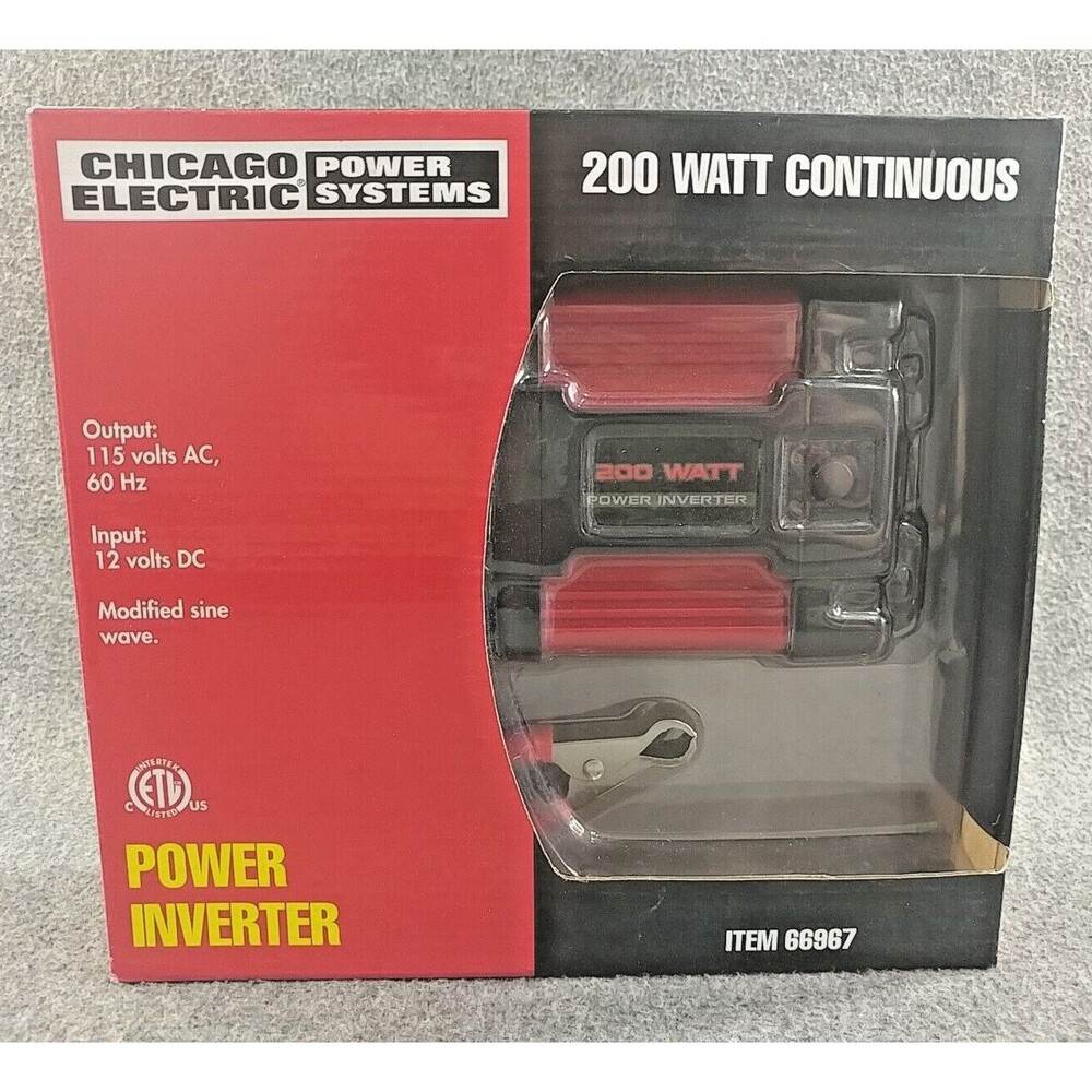 200 Watt Power Inverter ~ Chicago Electric ~ Tested, Works